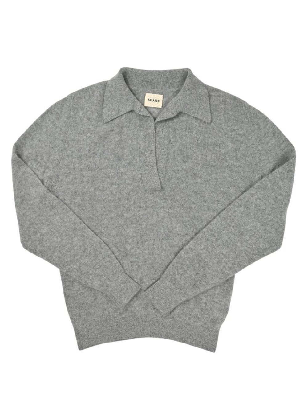 KHAITE Jo Warm Cashmere Sweater in Gray